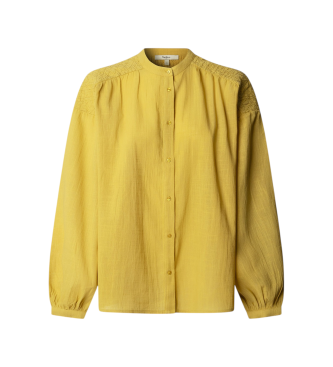 Pepe Jeans para mujer. PL3051412 Blusa Ariana amarillo (XL), Casual, Algodón, Clásico, Manga larga