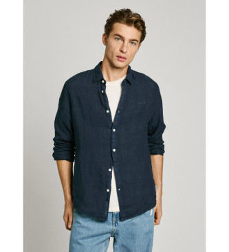 Pepe Jeans para hombre. PM308844 Camisa Arnau marino (S), Casual, Lino, Manga larga