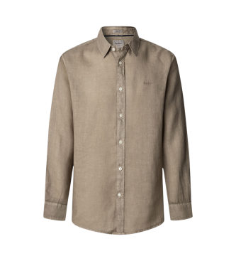 Pepe Jeans para hombre. PM308844 Camisa Arnau beige (XL), Casual, Lino, Manga larga