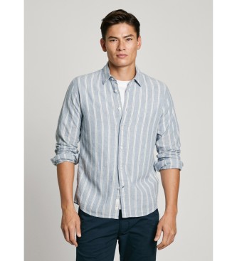 Pepe Jeans para hombre. PM308837 Camisa Artor azul (XXL), Casual, Lino, Manga larga