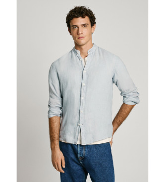 Pepe Jeans para hombre. PM308845 Camisa Asher azul (S), Casual, Lino, Manga larga