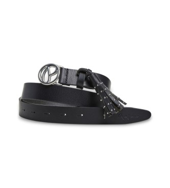 Pepe Jeans para mujer. PL020851 Cinturón de piel Athenas Negro (L), Casual, Sostenible