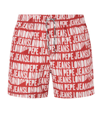 Pepe Jeans para hombre. PMB10384 Bañador Ao Logo rojo (M), Beachwear, Poliéster