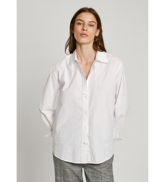 Pepe Jeans para mujer. PL305008 Camisa Bego blanco (S), Casual, Algodón, Manga larga