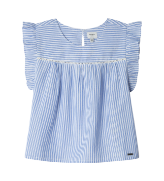 Pepe Jeans para niña. PG301697 Blusa Bella azul (4Años= 104cm), Casual, Algodón, Manga corta, moda infantil