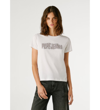 Pepe Jeans para mujer. PL5000052 Beri (M), Blanco, Casual, Algodón, Manga corta