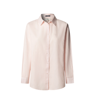 Pepe Jeans para mujer. PL3051386 Camisa Bernadette rosa pálido (XS), Casual, Lino, Manga larga