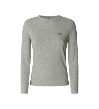 Pepe Jeans para mujer. PL5000025 Camiseta Betina gris (S), Casual, Algodón, Manga larga