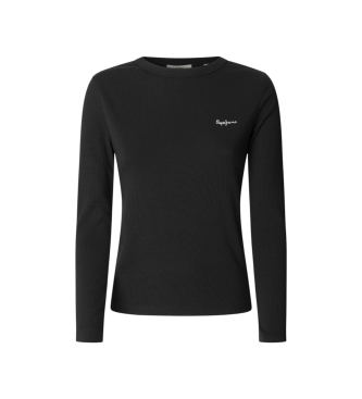 Pepe Jeans para mujer. PL5000025 Camiseta Betina negro (XS), Casual, Algodón, Manga larga