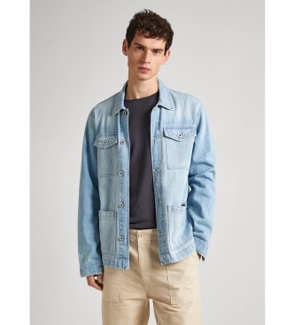 Pepe Jeansvoor mannen. PM308517 Bingham blauw overhemd (L), Casual, Katoen, Lange mouwen