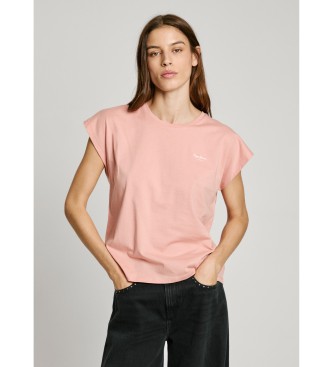 Pepe Jeans para mujer. PL506030 Camiseta Blooma rosa (S), Casual, Algodón, Manga corta