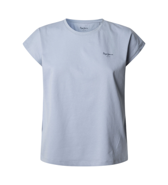 Pepe Jeans para mujer. PL506030 Camiseta Blooma azul (XL), Casual, Manga corta, Algodón Orgánico, Sostenible
