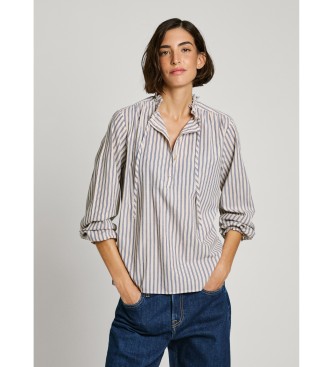 Pepe Jeans para mujer. PL305053 Blusa Britney blanco (L), Casual, Algodón, Manga larga