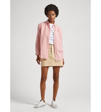 Pepe Jeans para mujer. PL304721 Camisa Bryce rojo (L), Casual, Algodón, Manga larga