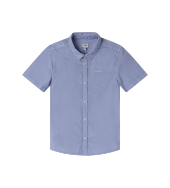 Pepe Jeans para niño. PB302700 Camisa Cabel azul (14años= 164cm), Casual, Algodón, Manga corta, moda infantil