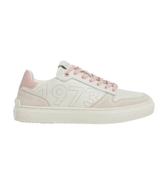 Pepe Jeans para mujer. PLS00003 Zapatillas De Piel Camden Rise W blanco roto (36), Plano, 1 a 3cm, Cordones, Casual