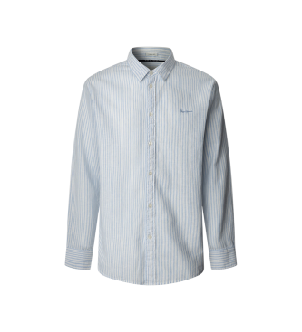 Pepe Jeans para hombre. PM309028 Camisa Armando azul (M), Casual, Lino, Manga larga