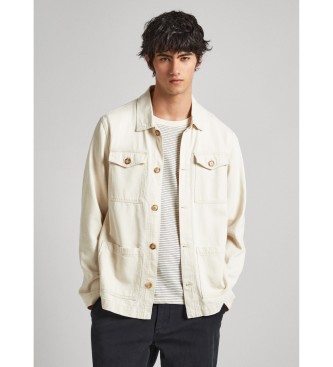 Pepe Jeans para hombre. PM308516 Sobrecamisa Bingham beige (XXL), Casual, Algodón, Manga larga
