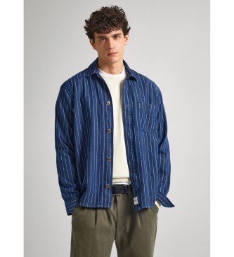 Pepe Jeans para hombre. PM308515 Camisa Bolton azul (L), Casual, Algodón, Manga larga, Marino