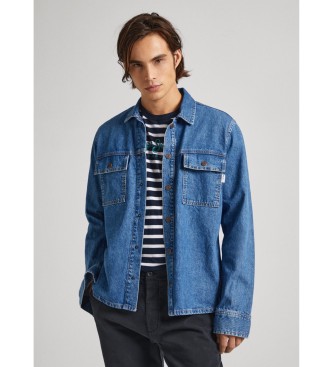 Pepe Jeans para hombre. PM308519 Camisa Brighton azul (S), Casual, Algodón, Manga larga