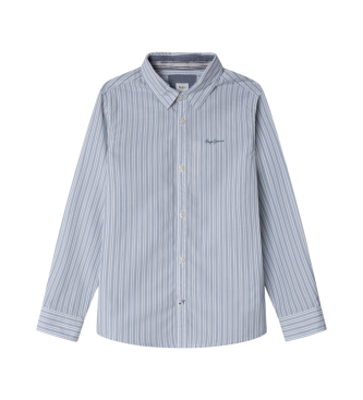 Pepe Jeans para niño. PB302698 Camisa Carley azul (12Años= 152cm), Casual, Algodón, Manga larga, Sostenible, moda infantil