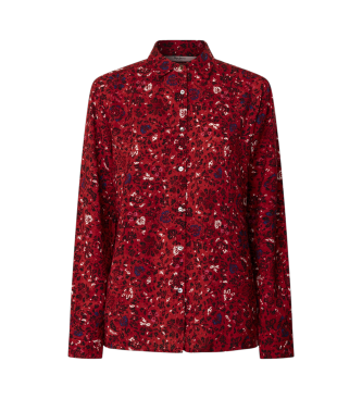 Pepe Jeans para mujer. PL305088 Blusa Carly Rojo (S), Casual, Manga larga