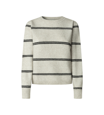 Pepe Jeans para mujer. PL7000044 Jersey Carmela Stripe blanco roto (M), Casual, Poliéster