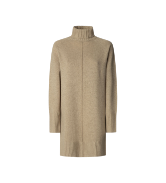 Pepe Jeans para mujer. PL9537714 Vestido Carola (XS), Beige, Casual, Poliéster, Manga larga