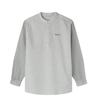 Pepe Jeans para niño. PB302705 Camisa Carter blanco (12años= 152cm), Casual, Lino, Manga larga, Sostenible, moda infantil