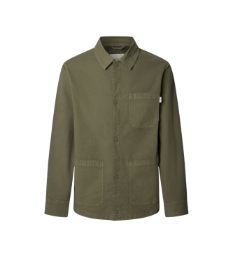 Pepe Jeans para hombre. PM3090842 Camisa Castiello verde (S), Casual, Algodón, Manga larga
