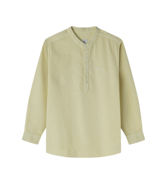 Pepe Jeans para niño. PB302703 Camisa Chamber amarillo (14años= 164cm), Casual, Lino, Manga larga, moda infantil