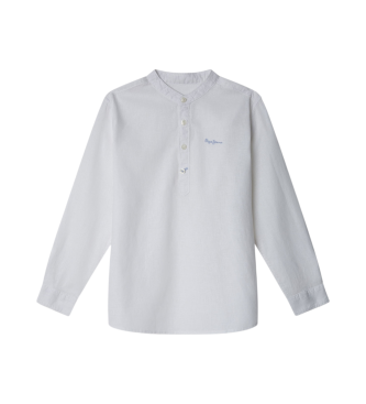 Pepe Jeans para niño. PB302703 Camisa Chamber blanco (16Años= 176cm), Casual, Algodón, Lino, Manga larga, Sostenible, moda infantil