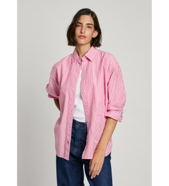 Pepe Jeans para mujer. PL305003 Camisa Charisma rosa (XS), Casual, Algodón, Manga larga