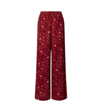 Pepe Jeans para mujer. PL211820 Pantalón ancho Chastity rojo (L), Casual, Viscosa