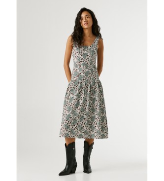 Pepe Jeans para mujer. PL9537779 Vestido Chelsea verde (S), Casual, Viscosa, Sin mangas / Tirantes