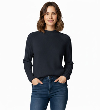 Pepe Jeans för kvinnor. PL7000056 Cherice Perkins marinblå tröja (L), Casual, Polyester, Marino