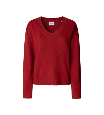 Pepe Jeans para mujer. PL7000001 Jersey Cherice V rojo (M), Casual, Poliéster