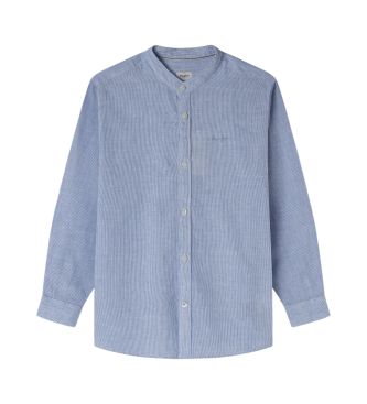 Pepe Jeans para niño. PB302704 Camisa Chestley azul (14años= 164cm), Casual, Lino, Manga larga, Sostenible, moda infantil