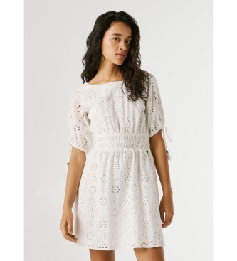 Pepe Jeans para mujer. PL9537792 Vestido Chiara blanco (M), Casual, Algodón, Manga corta