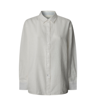 Pepe Jeans para mujer. PL304993 Camisa Chipper blanco (S), Casual, Lino, Manga larga
