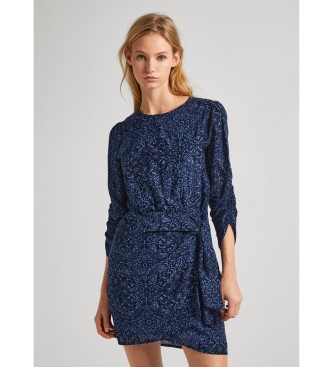 Pepe Jeans para mujer. PL953535 vestido Clarin marino (XS), Casual, Algodón, Manga 3/4, Sostenible