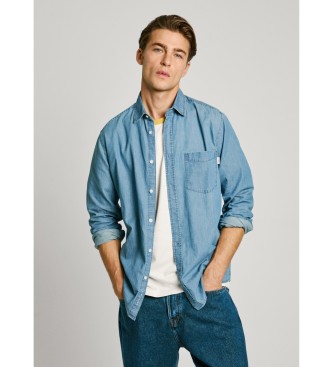 Pepe Jeans para hombre. PM308860ND5 Camisa Classic Slim azul (XL), Casual, Denim, Manga larga