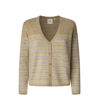 Pepe Jeans för kvinnor. PL7000034 Cardigan Cleo beige (L), Casual, Nylon