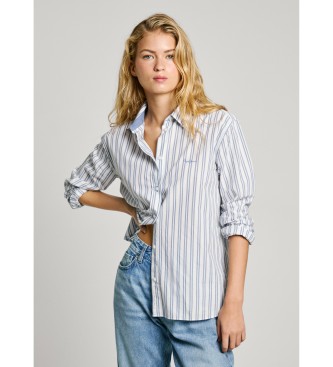Pepe Jeans para mujer. PL305002 Camisa Clever azul (XS), Casual, Algodón, Manga larga