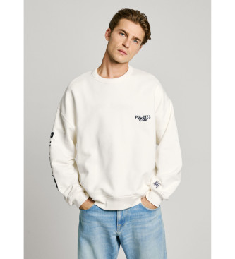 Pepe Jeans para hombre. PM582841 Sudadera Colville Crew blanco (S), Casual, Algodón