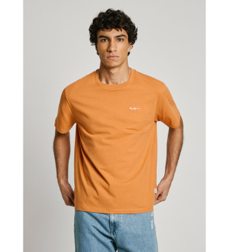 Pepe Jeans para hombre. PM509933 Camiseta Contrast Connor naranja (S), Casual, Algodón, Manga corta