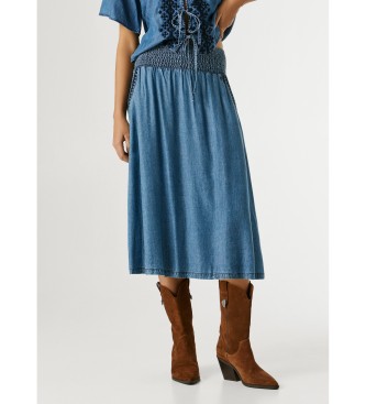 Pepe Jeans para mujer. PL9011907 Falda Corina azul (XS), Casual, Lyocell