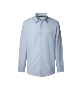Pepe Jeans para hombre. PM3090838 Camisa Creed azul (XXL), Casual, Algodón, Manga larga