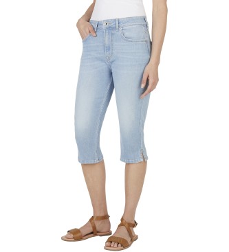 Pepe Jeans para mujer. PL801184PG6 Bermuda Mary azul (24), Casual, Algodón, Denim, Sostenible