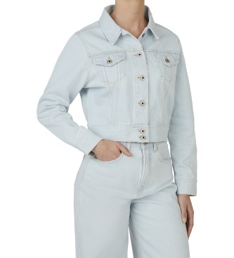 Pepe Jeans für Damen. PL402431PG2 Gekürzte Jacke blau (L), Lässig, Baumwolle, Denim, Nachhaltig